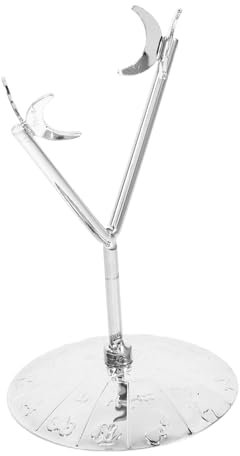 PRETYZOOM Kristallbasis ausstellungsvitrine bürodekoration Robuster Kristallständer Dekorative Edelsteinbasis Kleines Edelstein-Präsentationsregal Vitrine aus Stein Kugel stehen Eisen Silver