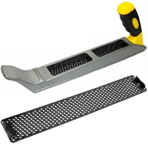 Pialla Metallica Cartongesso Pannelli, Lima Raspa con 2 x Lame Rete 300mm e Impugnatura Ergonomica, Utensile Surform Manuale Lavorazione Legno per Legna, Pannello Fibra, Limare, Raschiare, Spazzolare