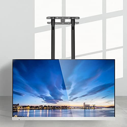Rolling TV Stand for 55 75 Inch TVs with Swivel Trolley and 2 Trays Universal Portable TV Stand Black Steel Supports up to 105kg