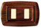 Placca serie Tondo', 2 moduli, plastica, legno scuro, compatibile con BTicino Magic - Elettrocanali ECL2592LS