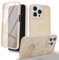 Zouzt for iPhone 15 Pro Matte Case and Screen Protector 15 Pro Case with Glass Screen Protector 360 Full Body Protective Shockproof Frosted Stand Phone Case, Anti-Fingerprint - Off White
