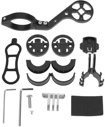 Be In Your Mind 1pc Aluminium Alloy Bike Stem Extension Computer Front Mount Holder Compatible with Garmin Compatible with Bryton Compatible with Cateye for Handlebar 18mm-31.8mm Black