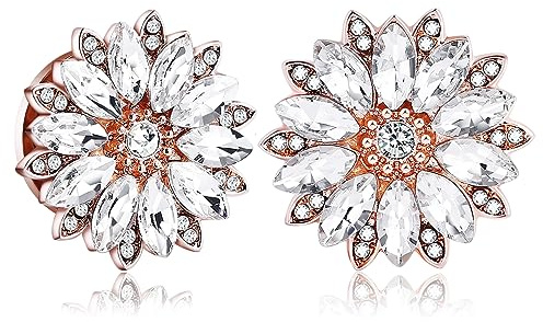 Stfery Ohr Plug, Ohrdehner Schmuck Edelstahl Ohr Tunnel Hochzeit Blume mit Zirkonia Paar Beste Freundin Geschenke