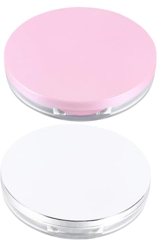 LOORGVEL 2 Sets Loose Powder Box Puff Makeup Sponge Holder Empty Powder Case and Makeup Sponge Travel Case