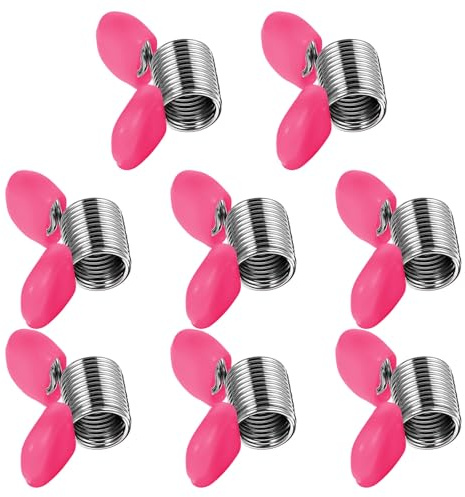 8Pcs Bead Stopper, Spring Bead Clamps for Jewelry Making Creative Wire Ends Beaded Clip Jewelry Making Tool to Prevent Beads from Falling for Handmade Bracelets and Necklace Pink