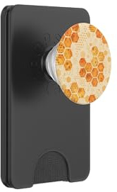 Orange Honeycomb Bee Pattern PopSockets PopWallet for MagSafe