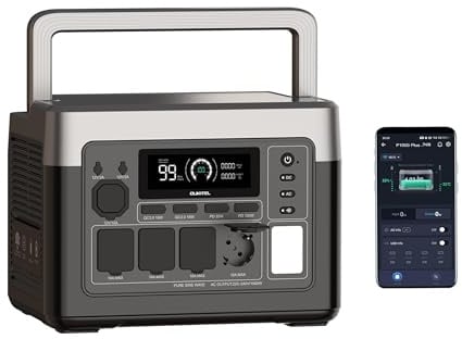 OUKITEL P1000E Plus Powerstation Tragbare 1024Wh Camping ausrüstung Notfall Ausrüstung mit 9 Anschlüsse und Autoladekabel für Outdoor-Aktivitäten, Angeln, Partys, Musikfestivals, Camping Notfälle