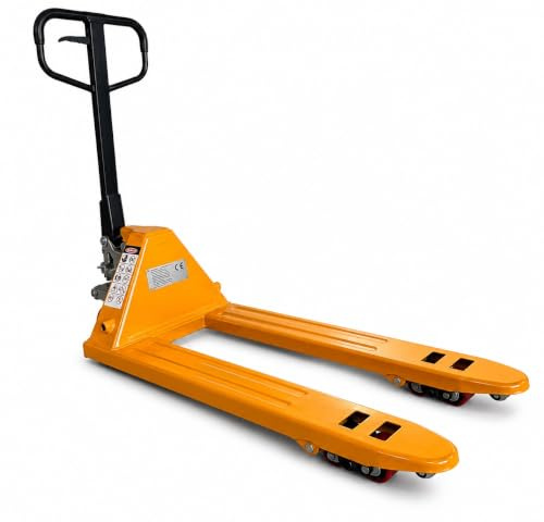 Transpallet Manuale Professionale 3000 kg - Carrello Pallet Industriale in Acciaio Rinforzato con Forche 1150 mm, Ruote Tandem PU, Sollevamento 80-190 mm, per Magazzino, Logistica e Industria