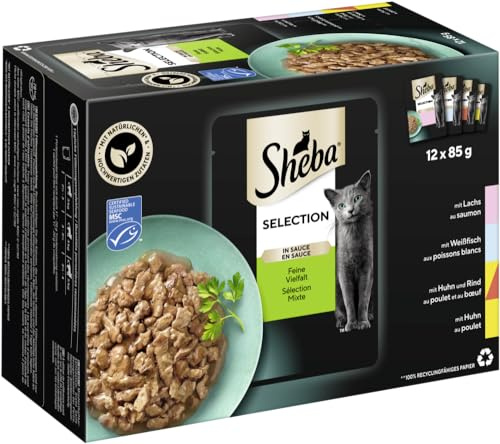 Sheba Katzenfutter Nassfutter Multipack Sauce Feine Vielfalt, 1020 g