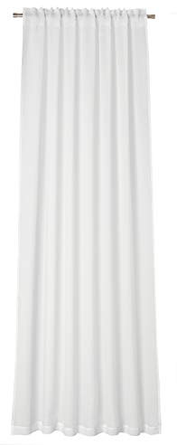 Deko Trends Neutex for you! ALLURE halbtransparenter Schal mit Multifunktionsband, Gardinenband, Vorhang, Gardine, 245 x 140 cm, wollweiß
