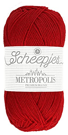 Scheepjes Metropolis 50g Yarn - 044 Darwin Red Knitting and Crochet Yarn