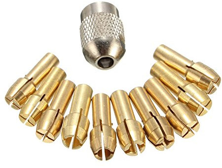 BIlinli 10 Stücke Messing Bohrfutter Spannzangen Für Drehwerkzeug 0,5-3,2mm 4,3mm Schaft