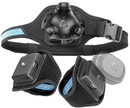 Rebuff Reality Trackstrap Plus Vive Ultimate Tracker Straps - Compatible for Vive Tracker 2.0, 3.0, Tundra Tracker - Dance Dash, VRChat Full Body Tracking, 20+ Hour Playtime, Trackers Sold Separately