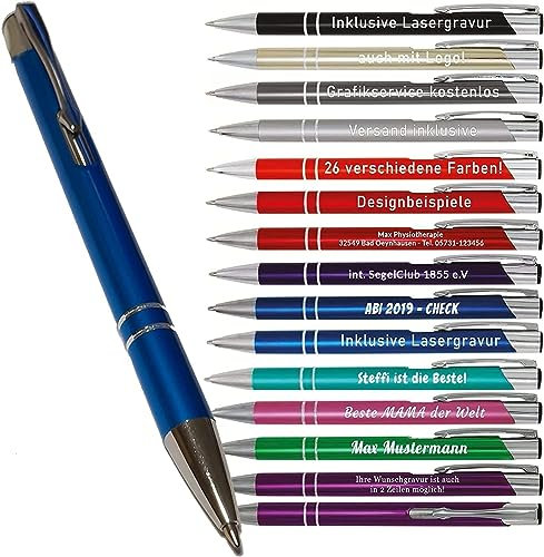 Your Gravur - Kugelschreiber mit Gravur | Cosmo - personalisierter Stift - Werbekugelschreiber mit Wunschtext & Logo - 1-2 Tage Lieferzeit - Anzahl: 1000