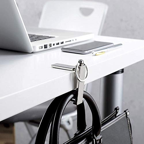 MIMEIMIAI XBY-US The Instant Bag Hanger Collection,Purse Handbag Hook Hanger Holder Foldable Stylish Swivel Gift for Table Desk,Women's Handbag Storage Folding Decor Table Hook(Platinum)