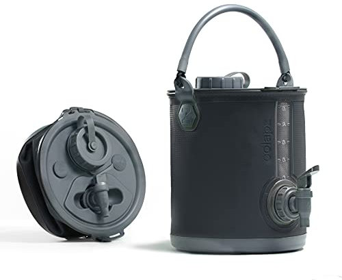 Colapz Garrafa con Grifo y Cubo Plegable 2 en 1 - Bidon Agua de 8L para Camping - Accesorios Camper Van