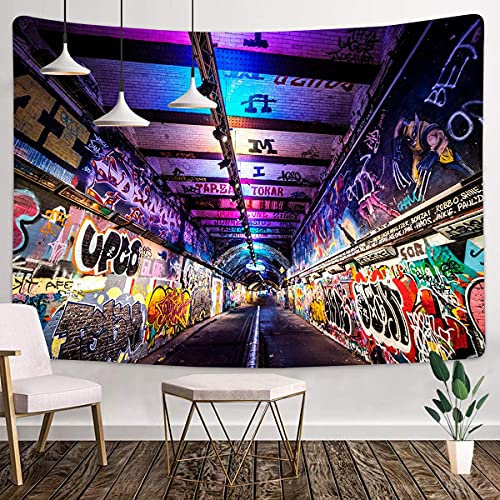 MEETSIOY Graffiti-Wandteppich, 203 x 152 cm, Straße, kreative Kunst, Wandkunst, Hängedekoration, GTLHMT1026