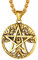 PROSTEEL personalisiert Pentagramm Kette 18k vergoldet Baum des Lebens Anhänger mit 55+5cm Weizenkette Solomon Satan Modeschmuck Glückbringer Amulett Modeschmuck für Weihnachten