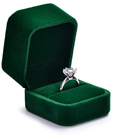 Oirlv Jahrgang Grün Samt Ring Box High End Geschenkbox,Ring Schmuckschatulle für Vorschlag,Ehe,Liebhaber Jubiläum