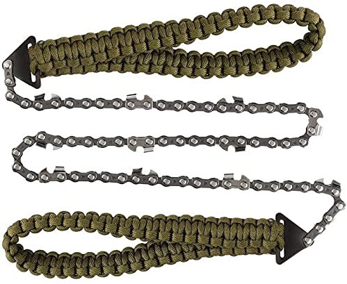 Motosega pieghevole - Motosega tascabile con impugnatura in paracord, sega a catena pieghevole, attrezzatura di sopravvivenza di emergenza all'aperto, per il campeggio, lo zaino in spalla, l'escursion