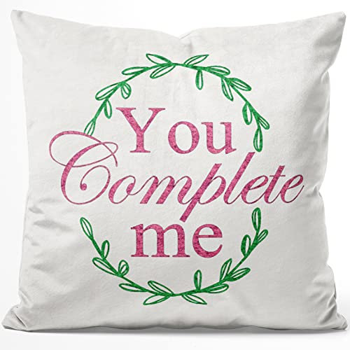 JUNIWORDS Kissen, You Complete me, 40 x 40 cm, Flauschig Samtweich Weich (1003623)