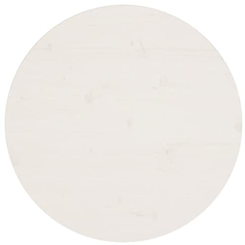 vidaXL Tischplatte Massivholzplatte Holzplatte Ersatztischplatte Holz Platte für Esstisch Couchtisch Gartentisch Weiß Ø60x2,5cm Massivholz Kiefer