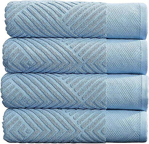 Simpli-Magic 100% Cotton Soft Bath Towels Set | Quick Dry and Highly Absorbent, Textured Bath Towels 27 x 54 (4 Pack)