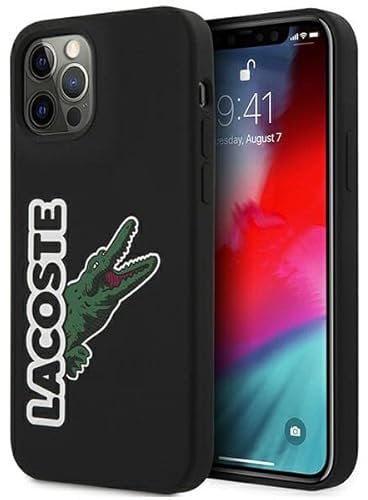 Lacoste LCHC12MSHK Hülle für iPhone 12/12 Pro 6,1 Schwarz hardcase Silicone Head Crocodile