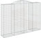 vidaXL Panier de Gabions Arqué, Mur de Soutènement Insonorisant, Cage de Gabion, Gabion pour Pierre, Décoration de Jardin Patio Terrasse, Argenté Fer Galvanisé