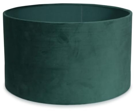 MiniSun | Large Modern Forest Green Velvet Drum Light Shade | Lamp Shades, Home Décor & Improvement Essential | 450cm Shade Width