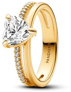 PANDORA 14k Gold-plated unique metal blend Cubic Zirconia Clear 163100C01-50