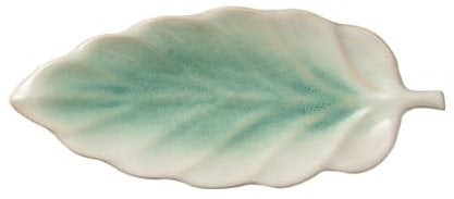 soulnioi Dipping Bowls, Ceramic Leaf Shape Sauce Dishes, Decorative Trinket Dish Jewelry Tray, Mini Dessert Snack Dish for Home Decor - Green