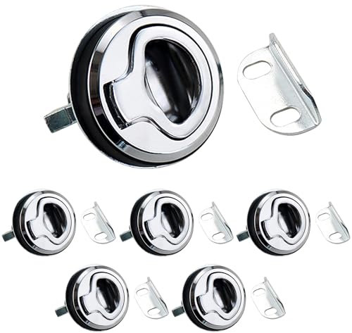 Pull Lock, Latch Flush Hatch Locker, Pull Lift Hatch Fallenschloss, Möbelschlosser Verriegelung Möbelgriff, Push Lock Schloss für Wohnmobil Camper Camping Boot Wohnwagen Schrank Cabinet (Silber 2STK)