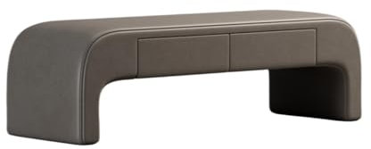 Bed Stool Bench Modern Storage Bench, Upholstered Ottoman Bench Leather End Stool, Bedroom Living Room Entry Bench with 2 Drawers End of Bed Storage (Color : Grey, Size : 180 * 45 * 43cm)