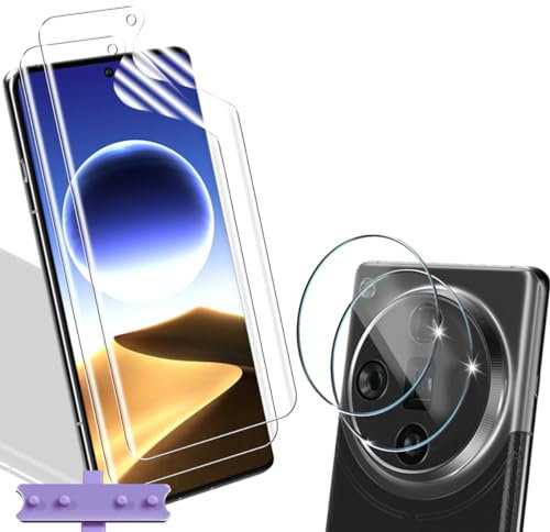 Yiunssy Protection écran et Verre Trempé Caméra Arrière pour OPPO Find X7/X7 Ultra - 2+2 Pièces, Film TPU Flexible Sans Bulles