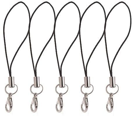 antianzhizhuang Lot de 5 cordons en nylon pour clé USB, écouteurs, porte-clés - Cordon noir