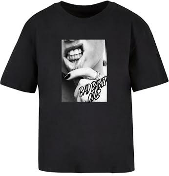 Miss Tee Damen Lip Tattoo Tee Black, M