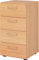 bümö smart Schubladenschrank, Büroschrank in Buche mit 4 Schüben - Bürocontainer aus Holz, Container mit Metallgriffen & Soft-Stop Schubladen