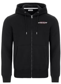 GUESS JEANS Felpa con cappuccio e zip american tradition Questa felpa con cerniera e coulisse dalla vestibilità classic presenta il nostro logo American Tradition in formato mini ricamato sul petto. A