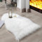 JXLOULAN Faux Lammfell Schaffell Teppich Weiß 75x120 cm, Weicher Flauschiger Teppich Wohnzimmer Deko, Longhair Fell Lammfellimitat Carpet für Stühle Sofa Schlafzimmer Kinderzimmer