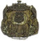CORIOS Vintage 1920s Abendtasche Damen Floral Clutch Tasche Handgemachte Perle Handtasche Klein Tasche Elegante Schultertasche Kette Umhängetasche für Hochzeit Bankett-Party Abschlussball Armeegrün