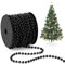 Chuangdi Weihnachten Perlenkette Weihnachtsbaum Perlengirlande Dekoration Weihnachtsbaumschmuck Kunststoff Perle Christbaumschmuck Perlenband für Hochzeit Kostüm DIY Party Zubehör(Schwarz,15m, 6mm)
