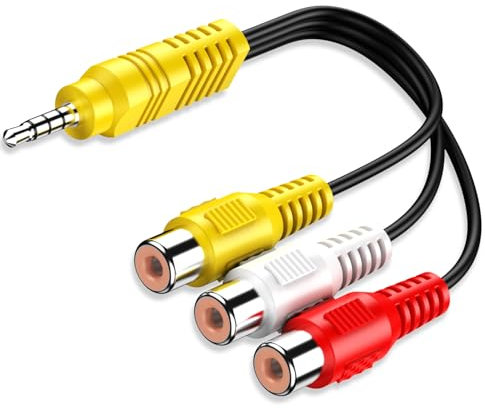 BERLAT Video AV Component Adapter Cable Replacement for TCL TV, 3 RCA to AV Input Adapter - 23CM/9in