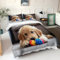 Bettwäsche-Sets mit Süßer Golden Retriever Thema 135 x 200 cm mit Reißverschluss Bettbezug Bunt Bettwäsche Set Weich Mikrofaser mit 2 Kissenbezügen 80 x 80 cm