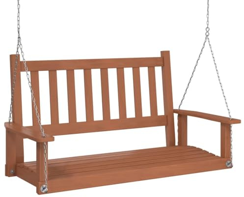 vidaXL Hollywoodschaukel mit Metallketten Braun Massivholz Tanne, Schaukelbank, Gartenhängebank, Außenschaukel, Hängebank, Gartenschaukel