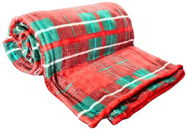 o-day Plaid Divano Natalizio in 100% Poliestere Certificato OEKO-TEX per Tutta la Famiglia – Coperta Divano Morbida e Leggera Coperta Pile Festiva e Accogliente 120x160 (160 * 120 - Tartan Rosso)