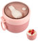 Tikplus Müslibecher To Go Kinder, Klein Müslibecher 600ml, Joghurtbecher mit Klapplöffel, Snack Becher Kinder, Müsli Salatbecher, Frühstücksbecher To Go für Unterwegs Schule Arbeit
