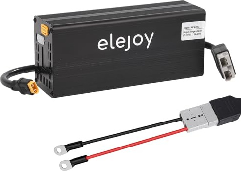 Elejoy 15 Amp Lithium Battery Charger 12V-88V Adjustable | LiFePO4 Lithium Battery Charger with OLED Display Specially Designed for Electric Motorcycles Electric Scooters Touring Cars