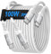 USB C auf USB C Kabel [ 2Stück 3M+3M ] 100W USB C Kabel Weiß PD Schnellladekabel Nylon USB Typ C Ladekabel für iPhone 16 Pro Max, iPhone 15, Samsung S24 S23 S22 S21,iPad, MacBook Pro/Air,Pixel,Switch