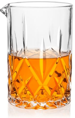Cambareign Cocktail Mixing Glass, 18.5oz Crystal Mixing Glasses, Thick Bottom Bartender Accessories for Whiskey Manhattan Martini
